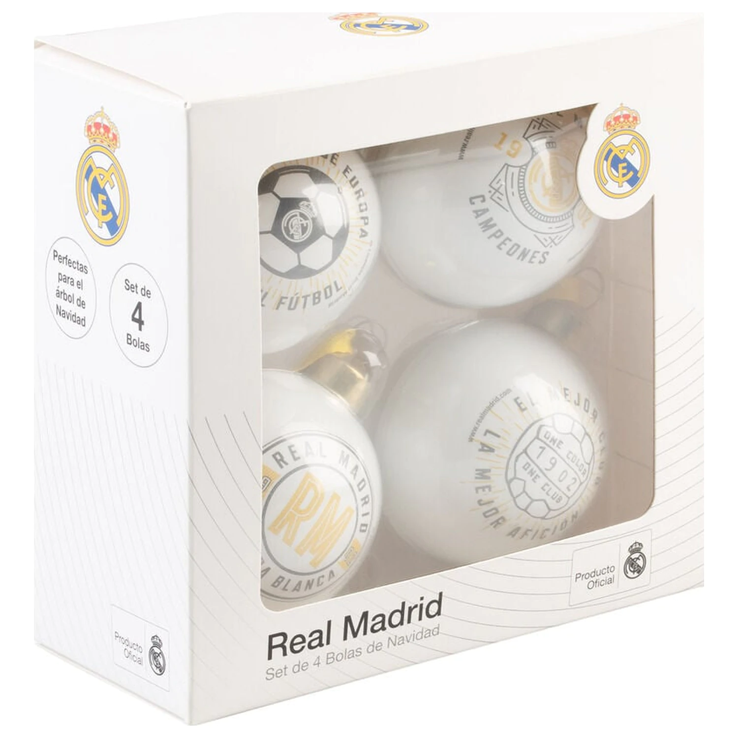 Real Madrid 4er-Set Weihnachtskugeln Produktfoto