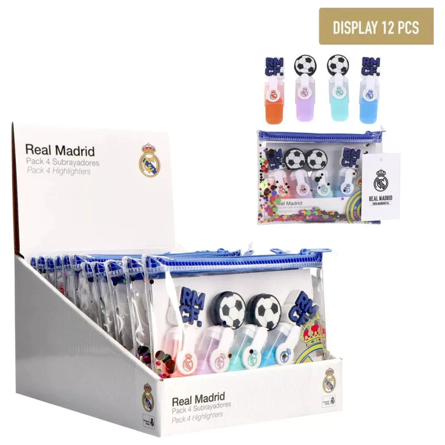 Real Madrid Ball Mini Textmarker Set von 4 Produktfoto