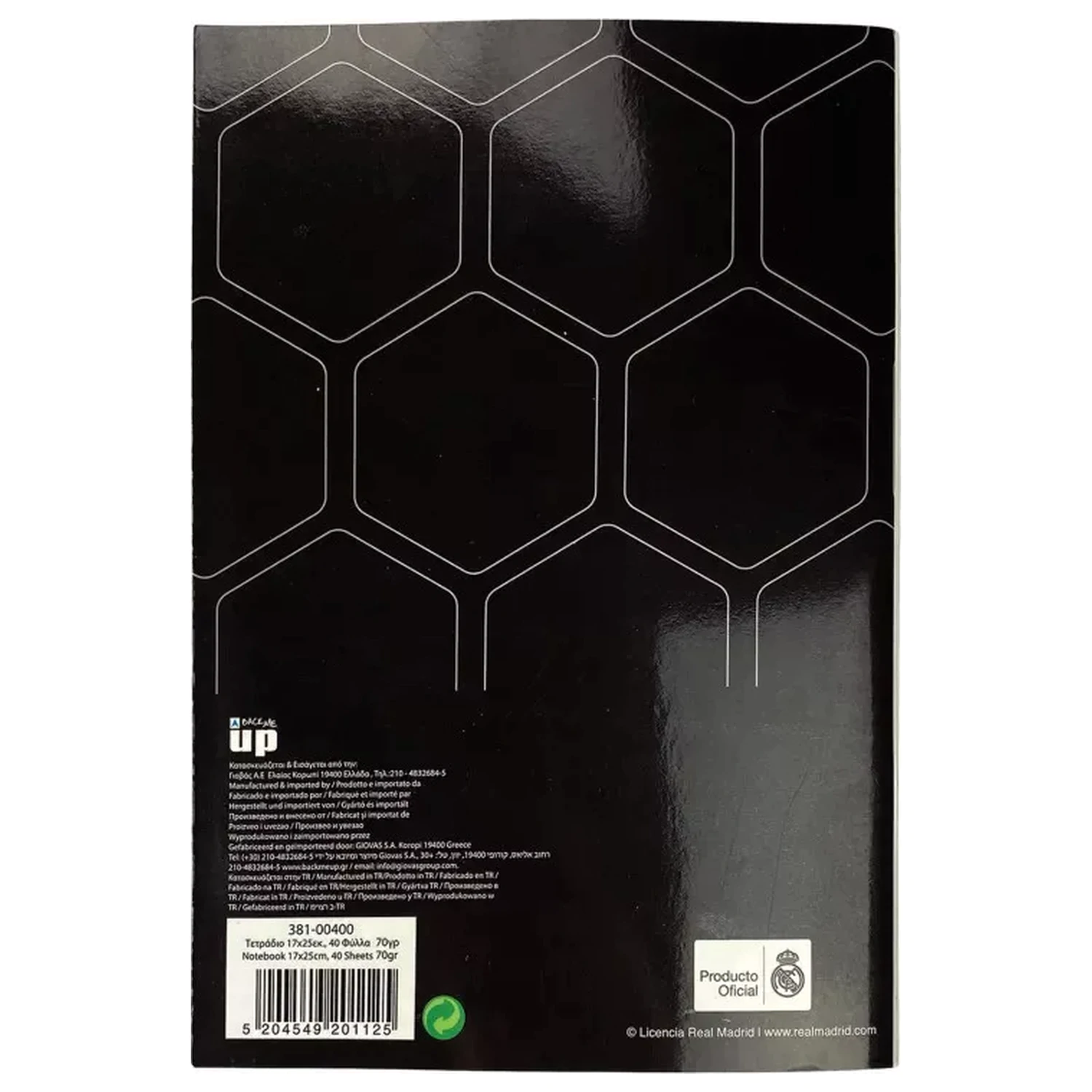 Real Madrid Black Lined Notizbuch B/5 40 Seiten Produktfoto