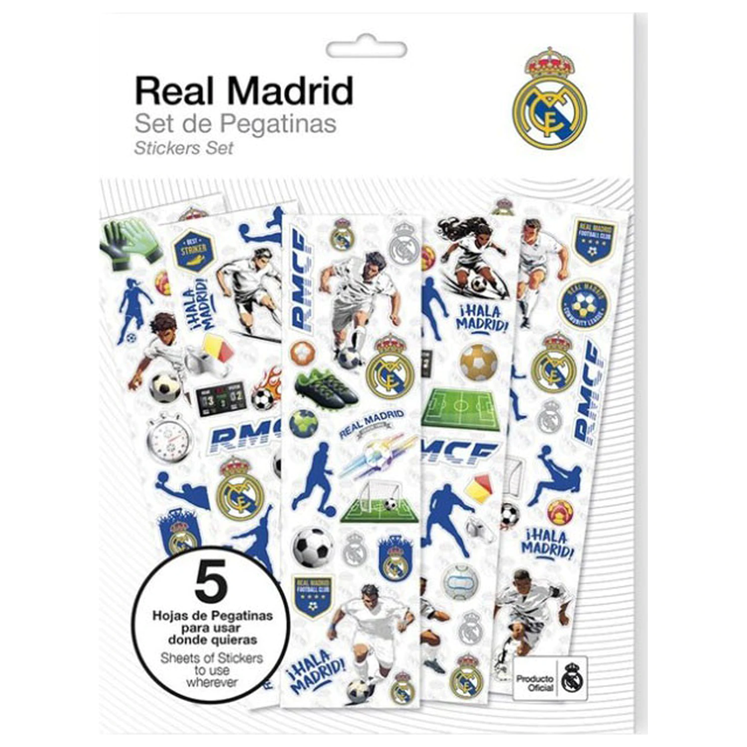 Real Madrid Emblem Aufkleber Set 5 Blatt Produktfoto