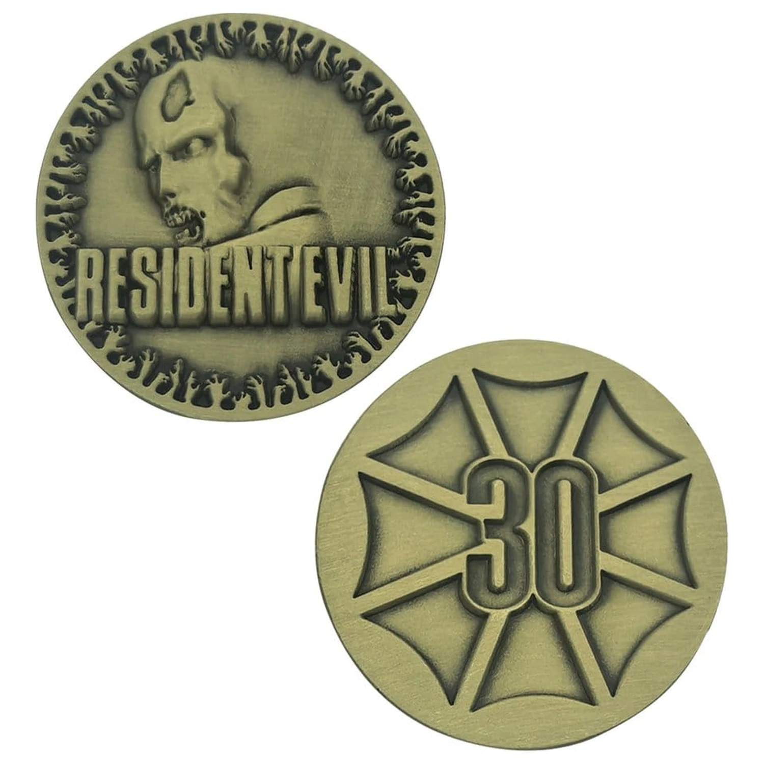 Resident Evil Sammlermünze 30th Anniversary Antikmessing Produktfoto