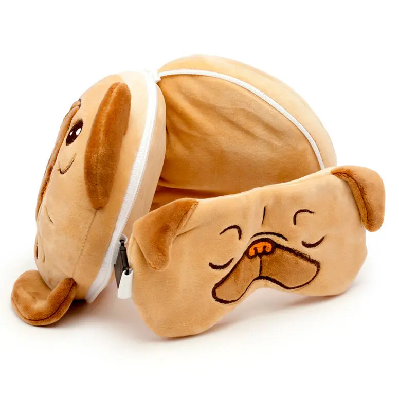 Relaxeazzz Adoramals Pug dog Reisekissen und Augenbinde Produktfoto