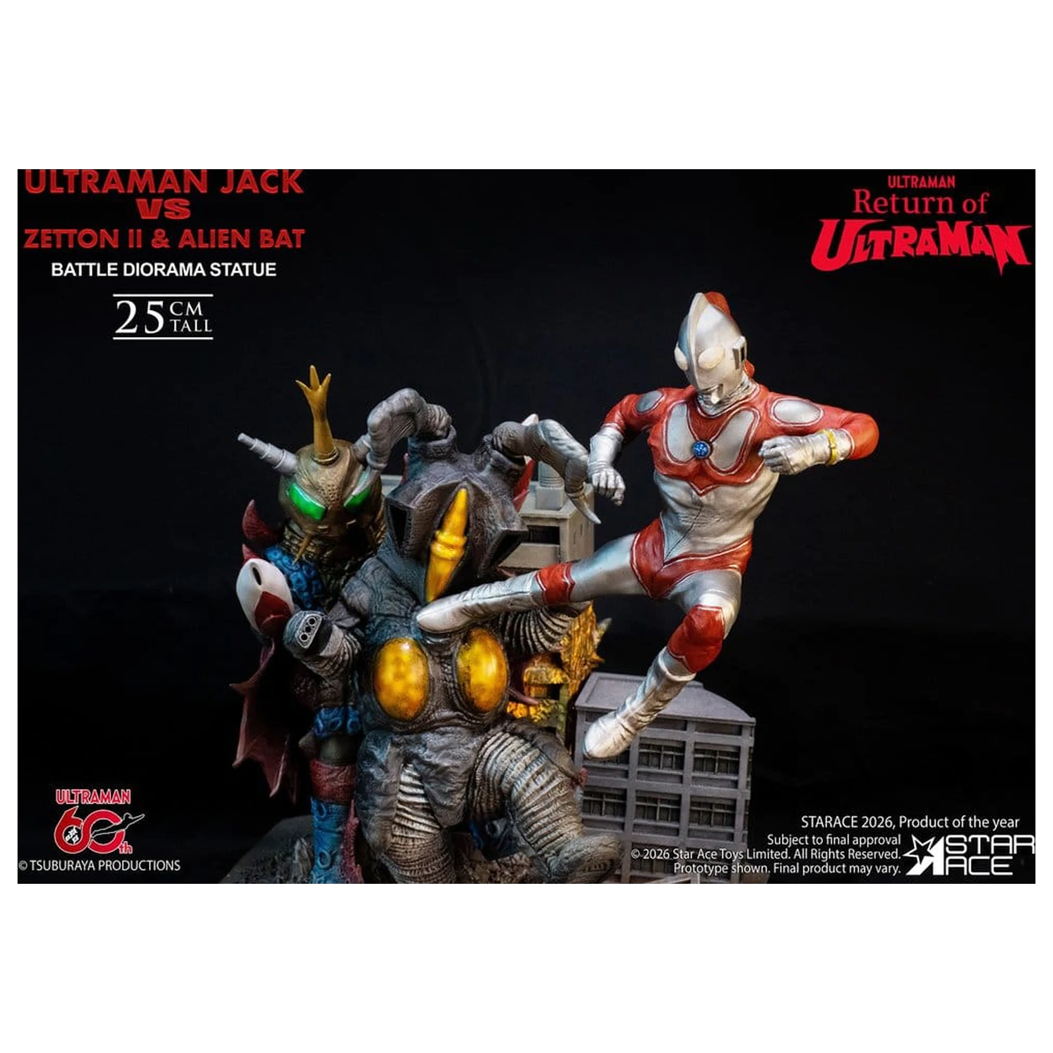 Return of Ultraman Diorama Statue 1/8 Ultraman Jack vs Zetton II & Alien Bat Battle Szene 25 cm Produktfoto