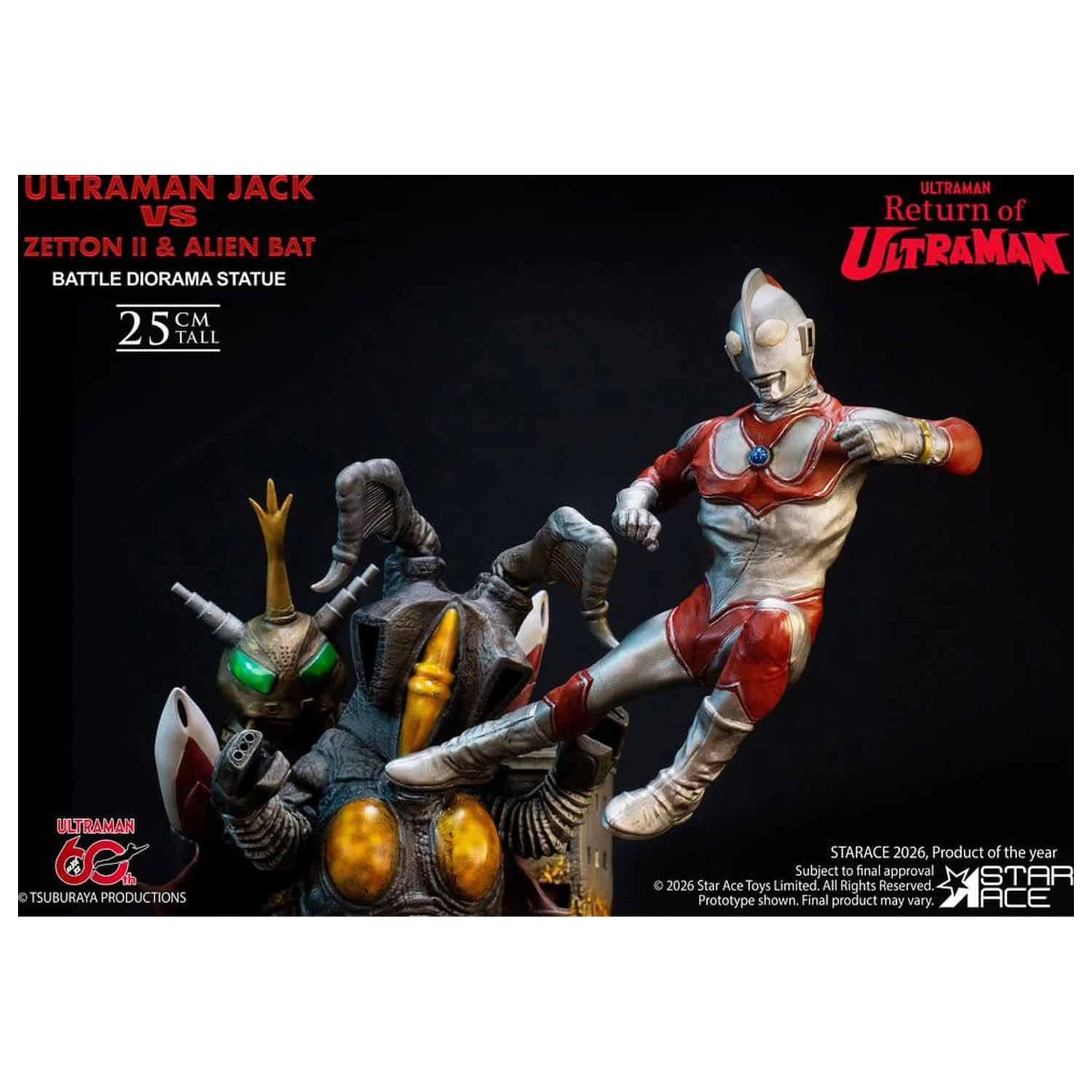 Return of Ultraman Diorama Statue 1/8 Ultraman Jack vs Zetton II & Alien Bat Battle Szene 25 cm Produktfoto