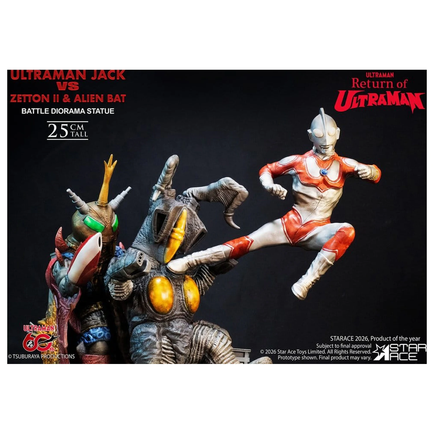 Return of Ultraman Diorama Statue 1/8 Ultraman Jack vs Zetton II & Alien Bat Battle Szene 25 cm Produktfoto