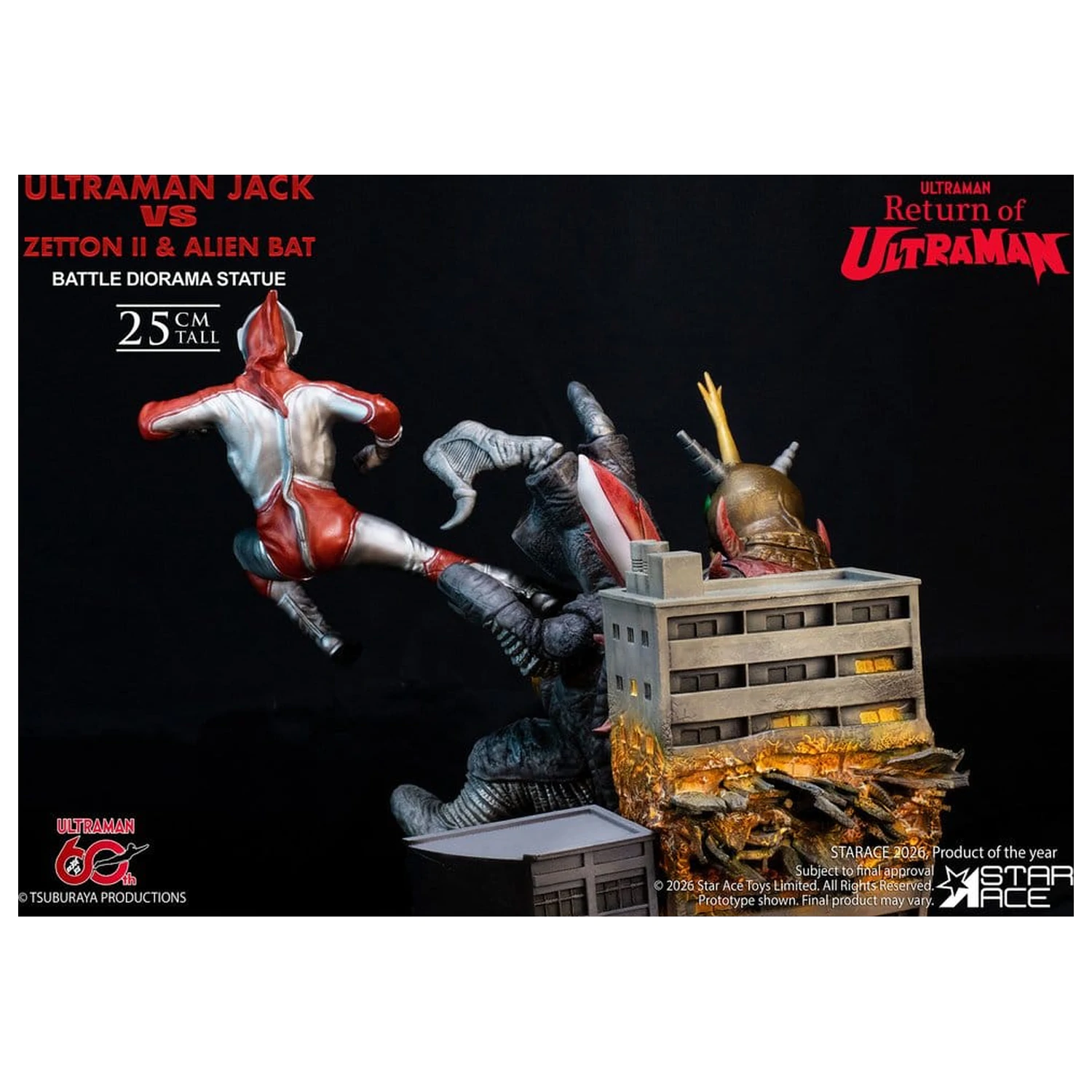 Return of Ultraman Diorama Statue 1/8 Ultraman Jack vs Zetton II & Alien Bat Battle Szene 25 cm Produktfoto