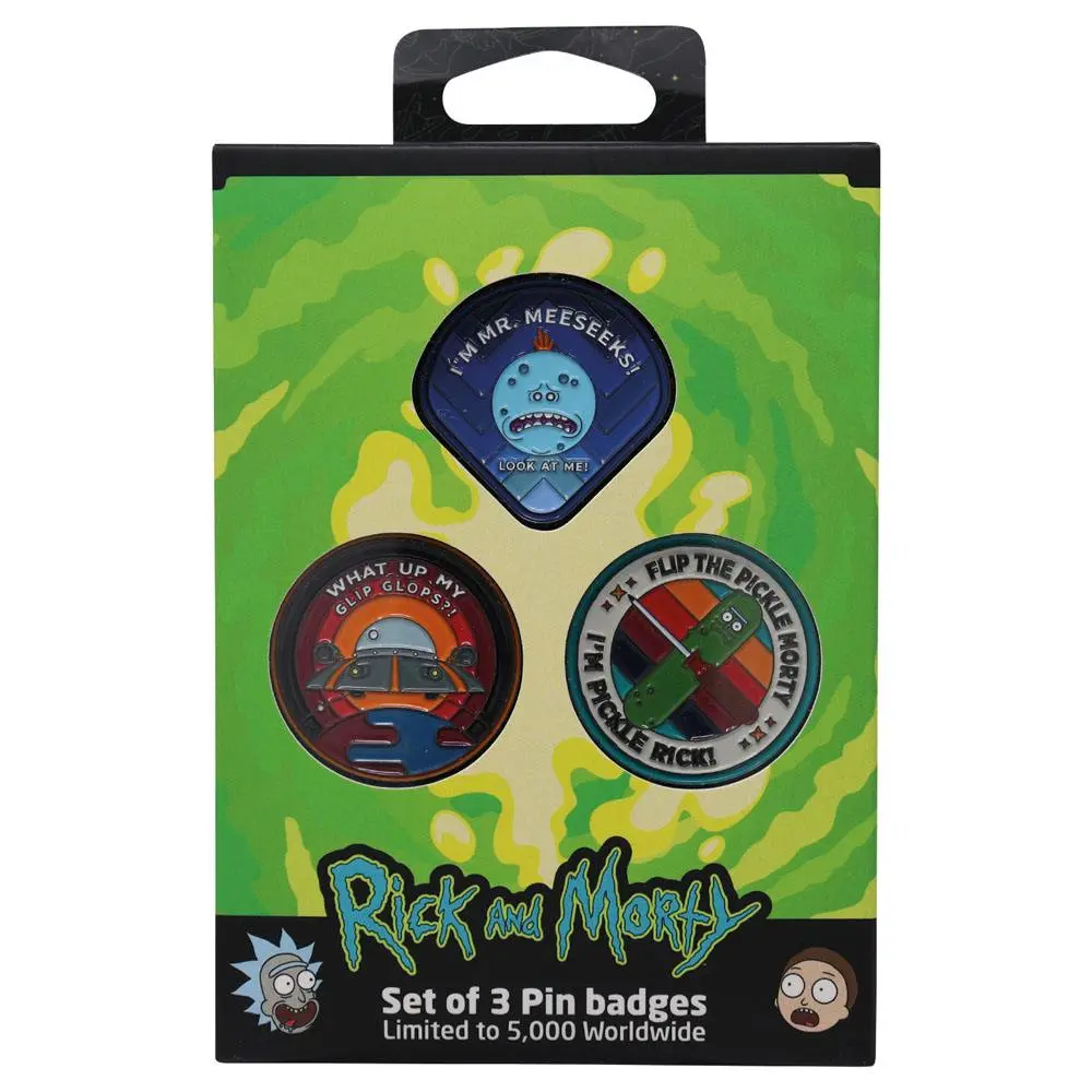 Rick & Morty Ansteck-Pins 3er-Set Limited Edition Produktfoto