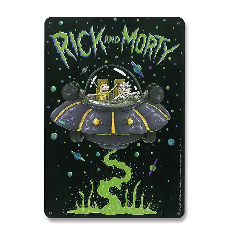 Rick & Morty Blechschild Spaceship 15 x 21 cm Produktfoto