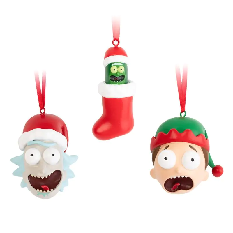 Rick and Morty 3-er Pack Christbaumschmuck Produktfoto