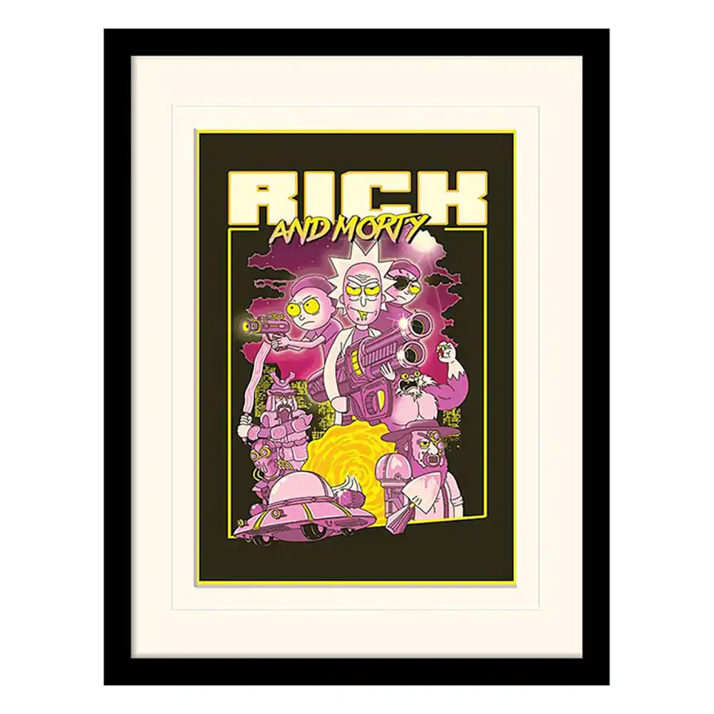 Rick and Morty Collector Print Poster im Rahmen 80s Action Movie (white background) Produktfoto