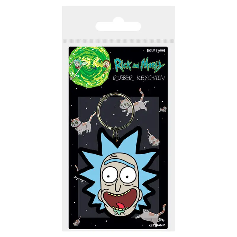 Rick and Morty Gummi-Schlüsselanhänger Rick Crazy Smile 6 cm Produktfoto