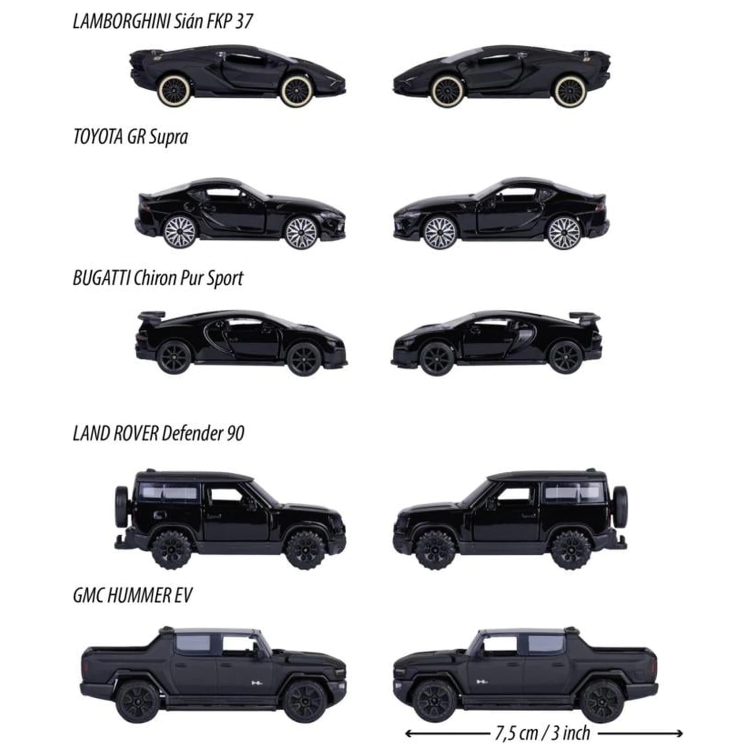 RIDE COOL Black Edition 5er Pack Miniaturautos 1:64 Produktfoto