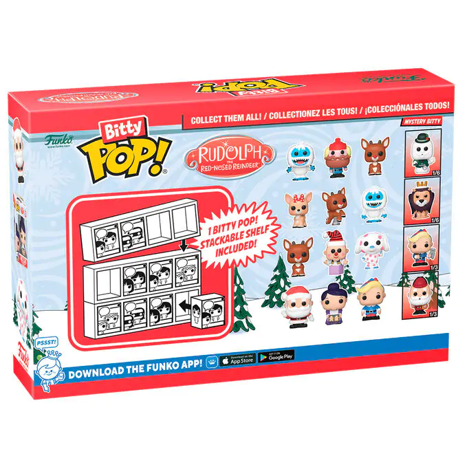 Blister 4 FRudolph Red Nosed Reindeer Bitty Funko POP! Vinyl Figuren 4er-Pack Santa Produktfoto