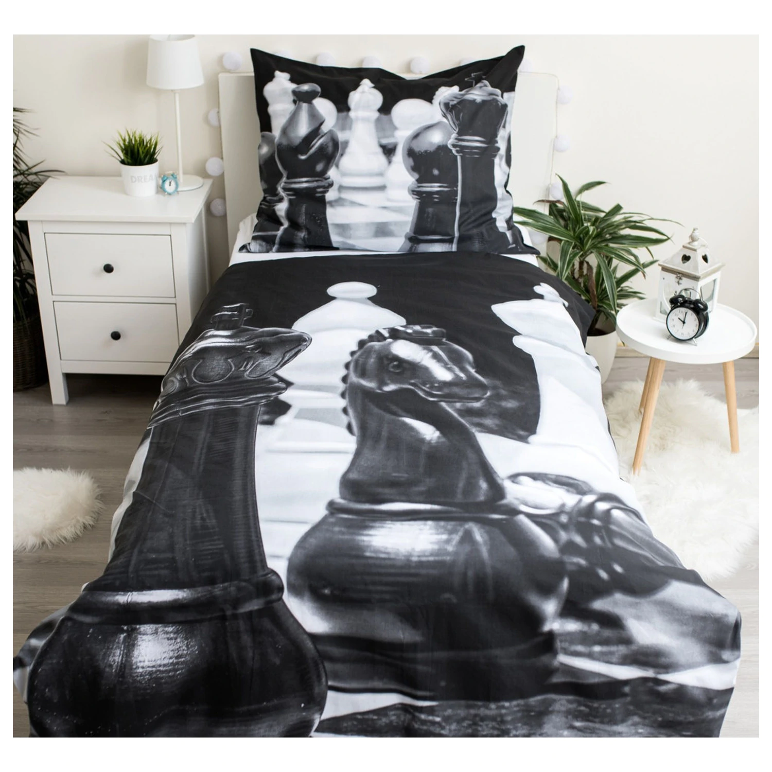 Schachfiguren Bettbezug Produktfoto