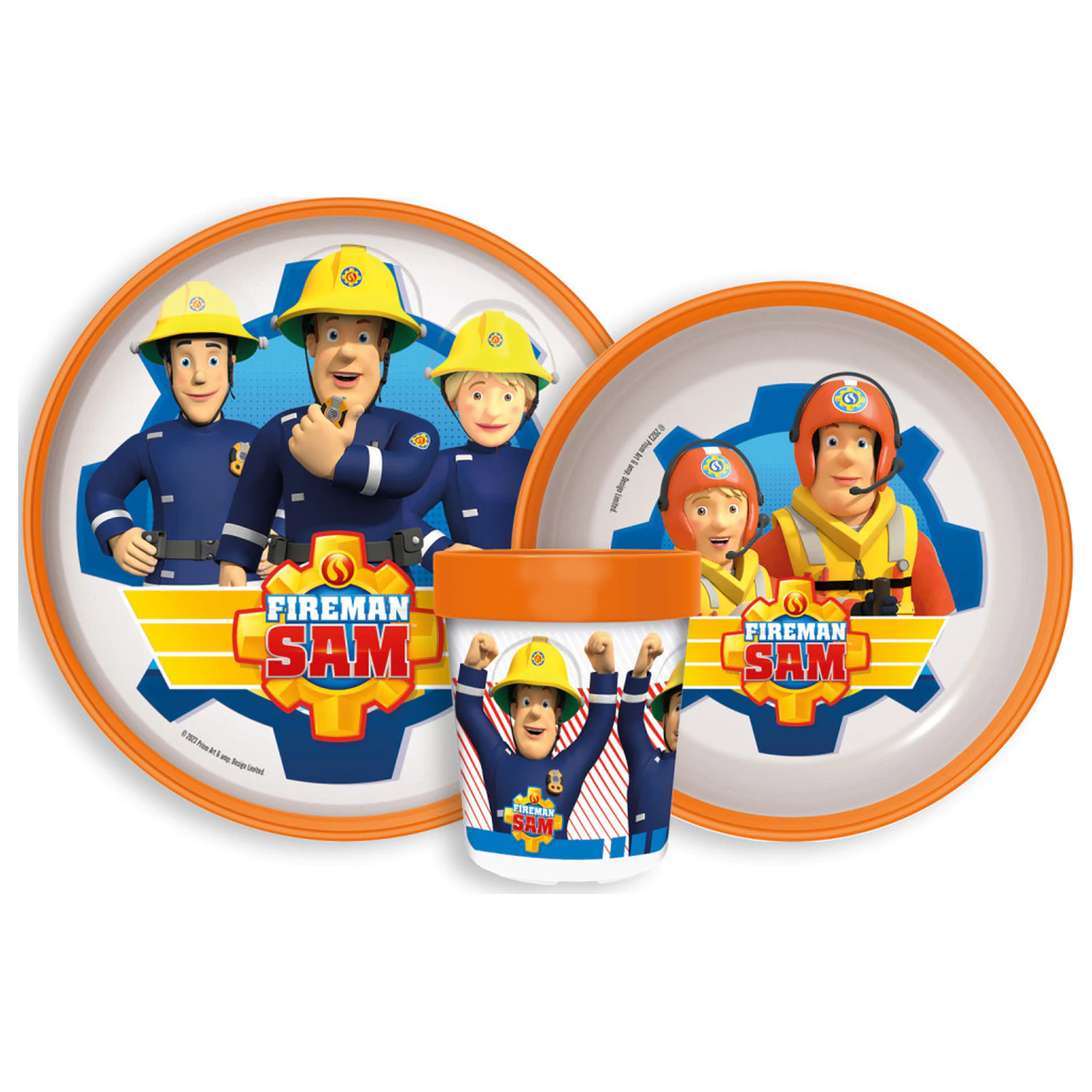 Fireman Sam Rescue Mission Anti-Rutsch Geschirr Set, Mikro-Kunststoff Set Produktfoto