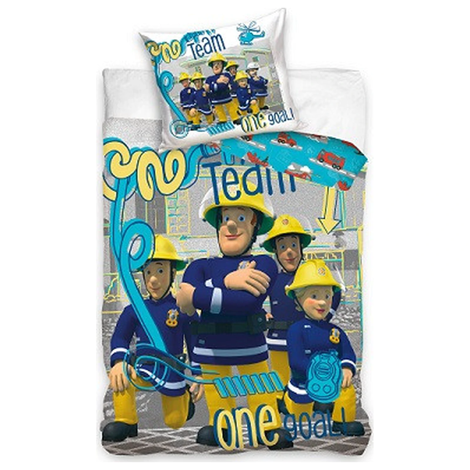 Fireman Sam Team Goal Bettbezug Produktfoto