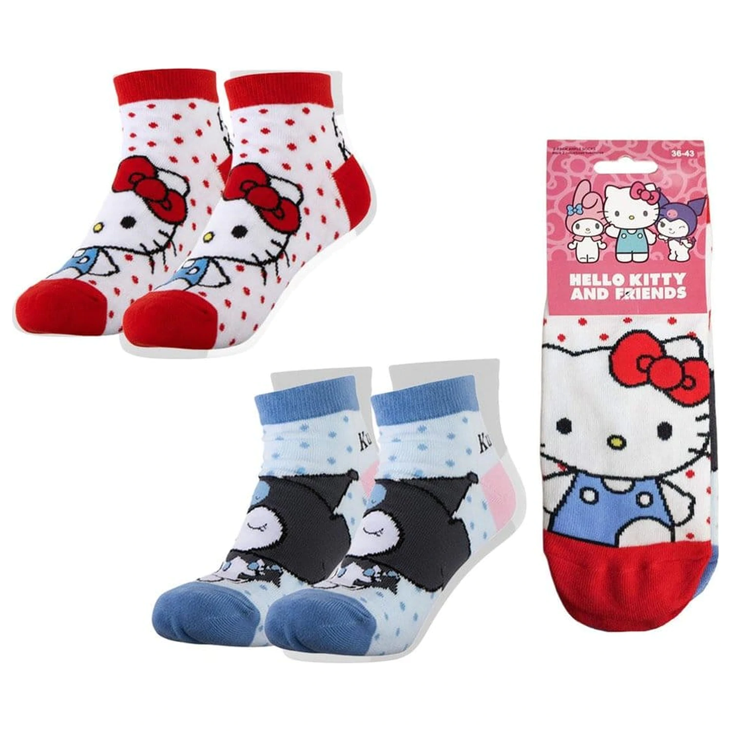Sanrio Socken 2er-Pack Hello Kitty Short 36-43 Produktfoto