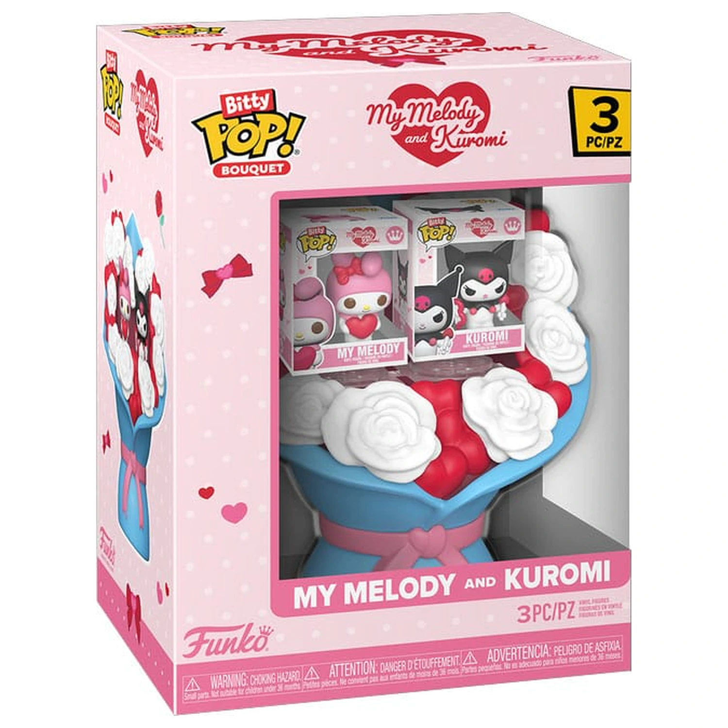 Sanrio Bitty Funko POP! Bouquet Vinyl Figur 2er-Pack My Melody & Kuromi (Valentine) Produktfoto