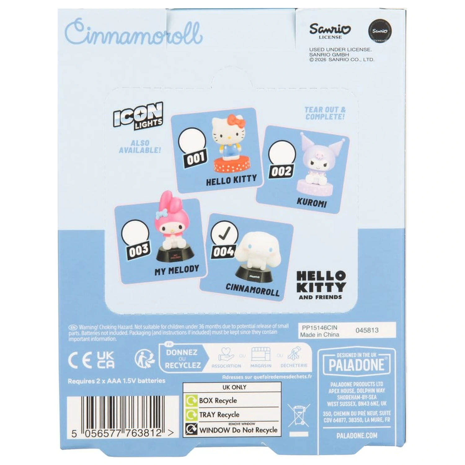 Sanrio Icon Licht Cinnamoroll 9 cm Produktfoto