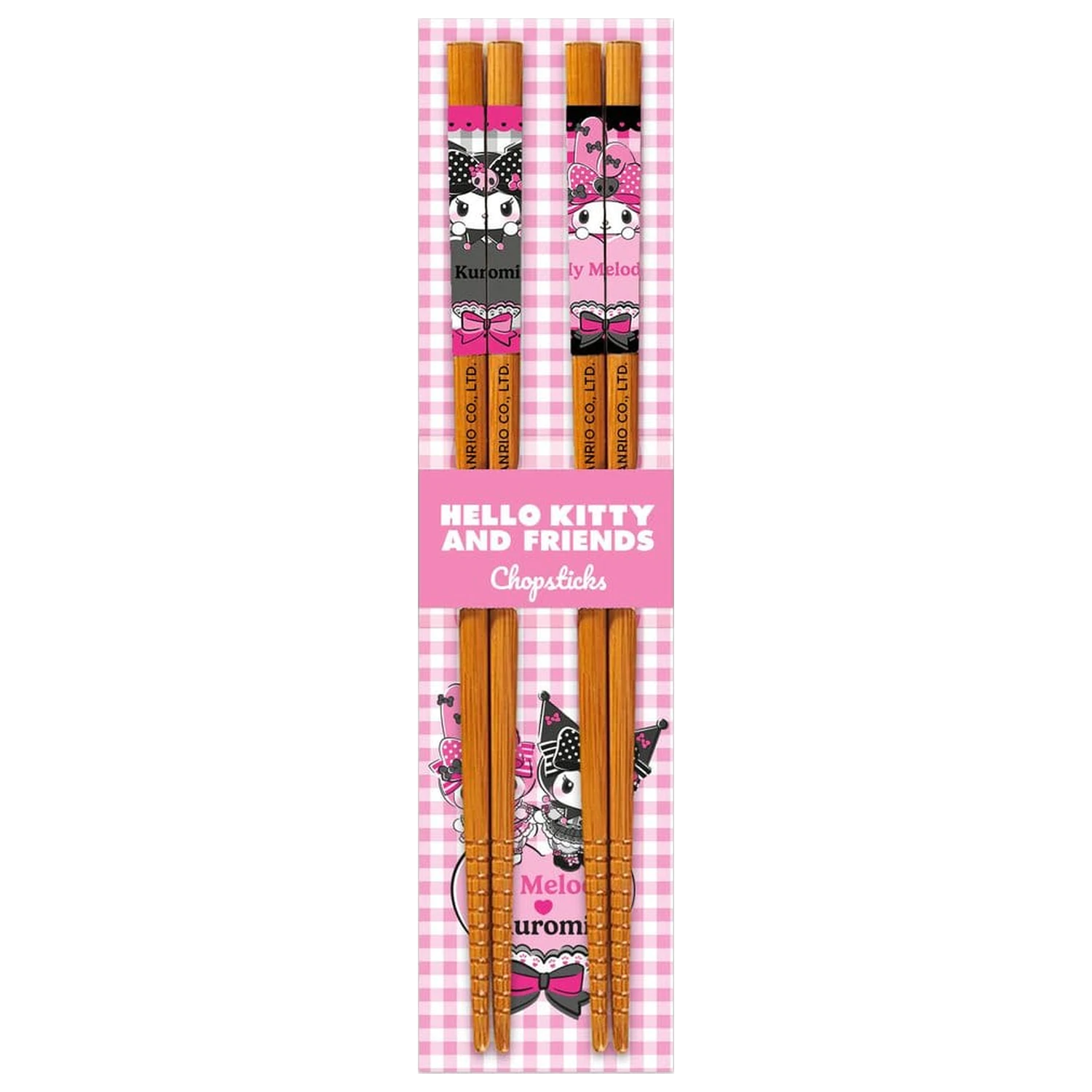 Sanrio Pink Black Party Series Essstäbchen Hello Kitty Kimono Produktfoto