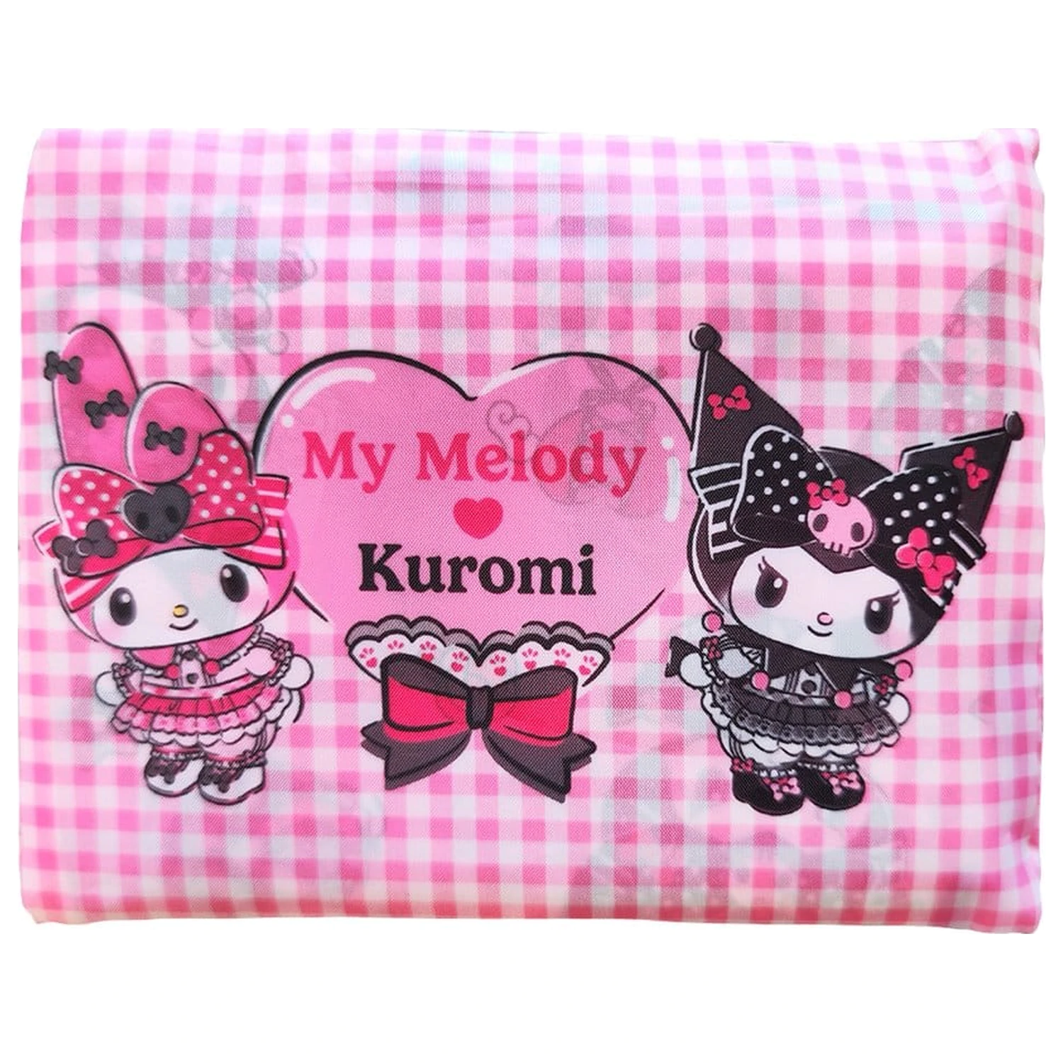 Sanrio Pink Black Party Series Tragetasche Kuromi & My Melody faltbar Produktfoto
