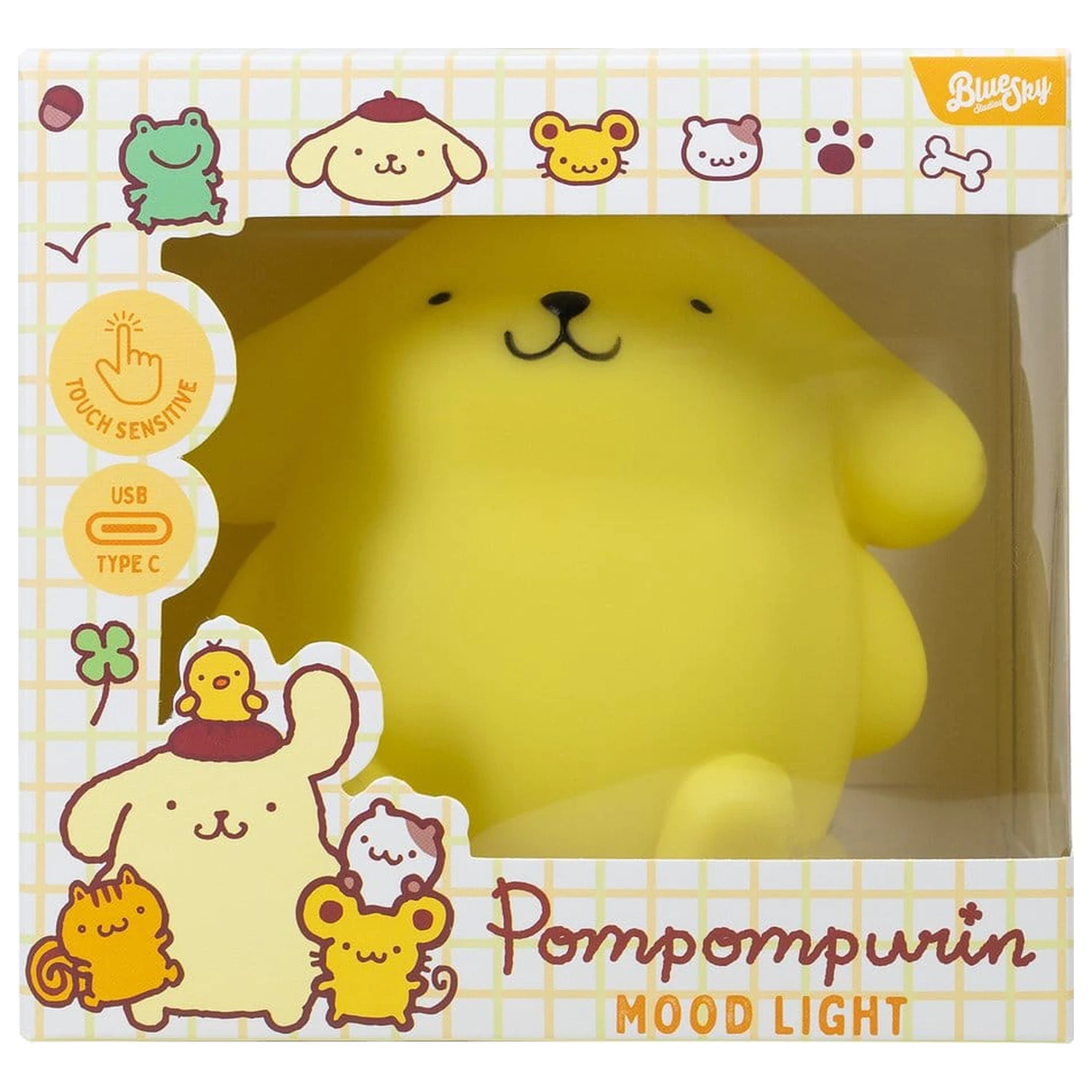 Sanrio Mood Lampe mit USB-C Pompompurin 11 cm Produktfoto