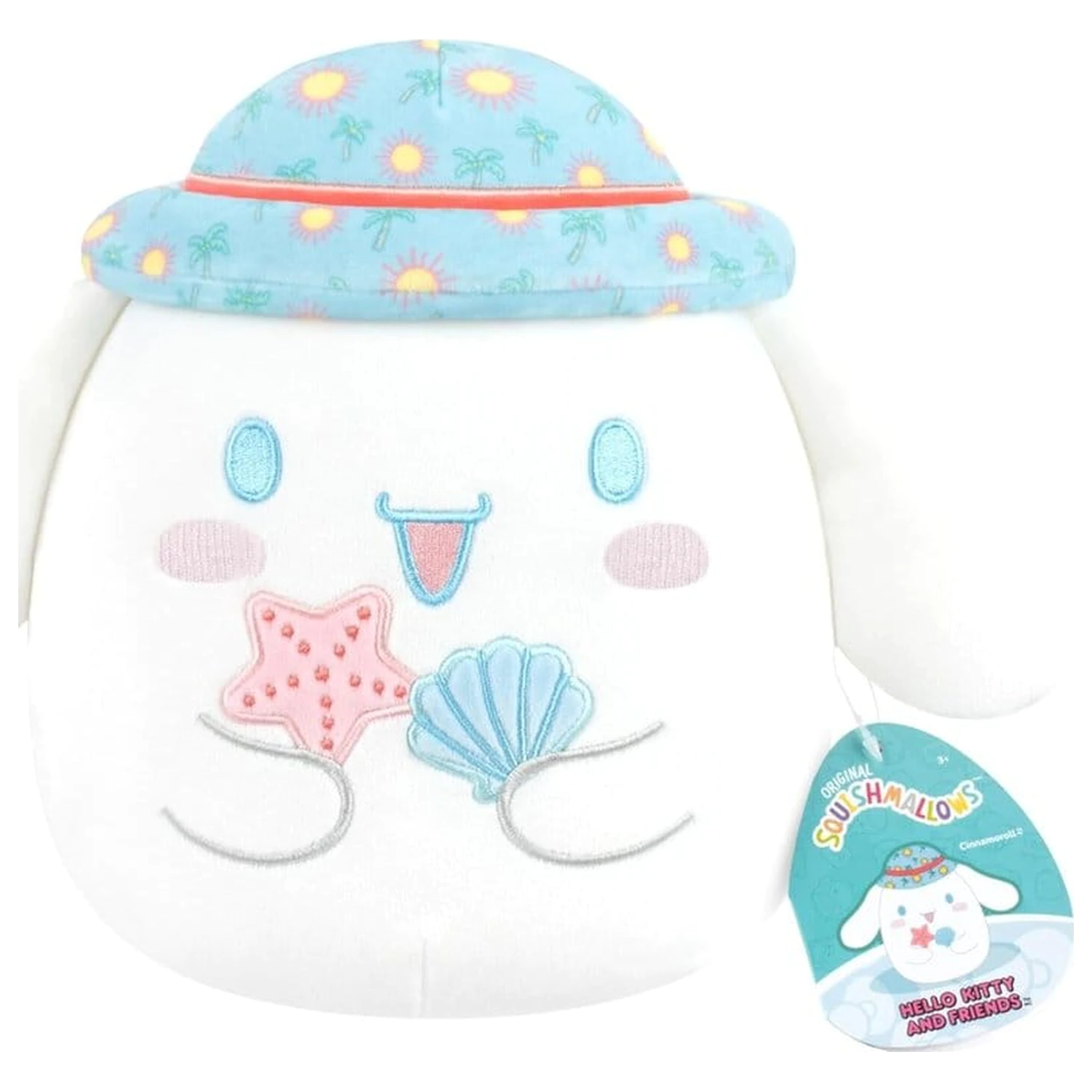 Sanrio Squishmallow Plüsch Figur Hello Kitty and Friends Seize the Moment Cinnamoroll Hat 20 cm Produktfoto