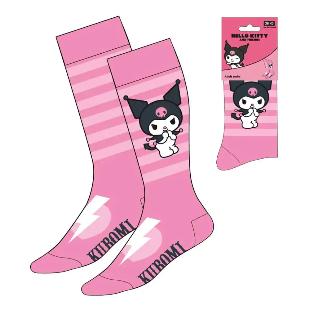 Sanrio Socken Kuromi Pink Stripes 36-43 Produktfoto