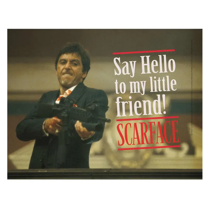 Scarface Say Hello Glasposter Produktfoto