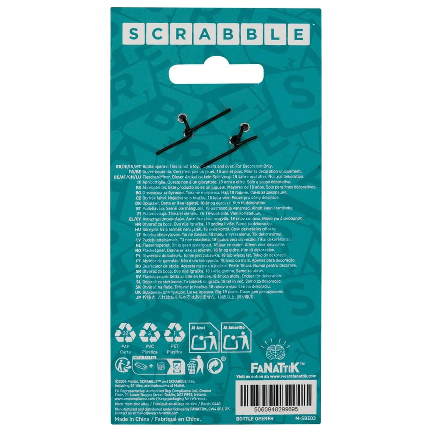 Scrabble Flaschenöffner Magnetic Cheers Produktfoto