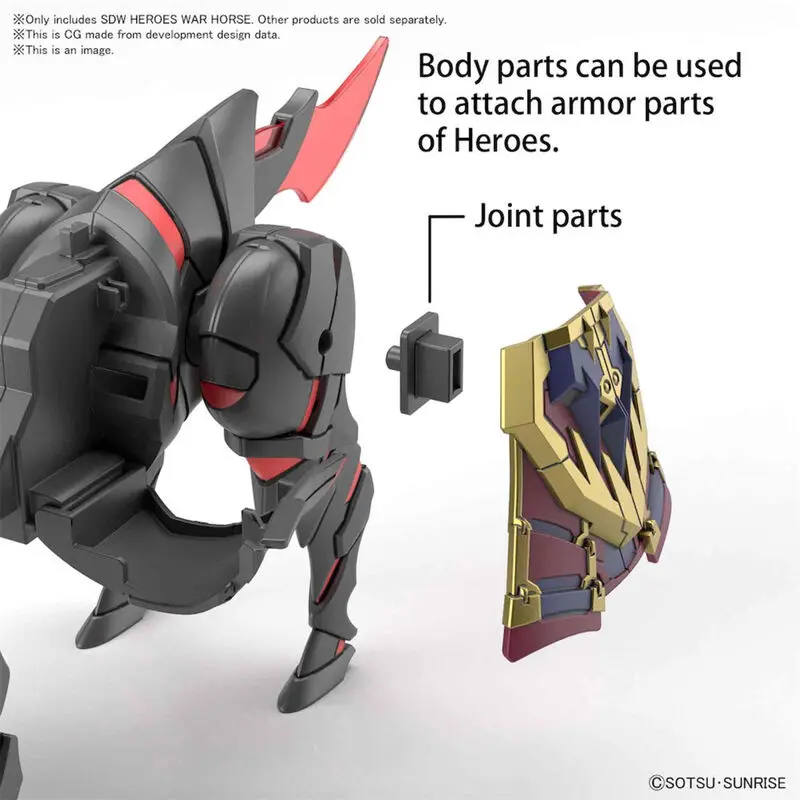 SD Gundam World Heroes War Horse Modellbausatz Figur Produktfoto