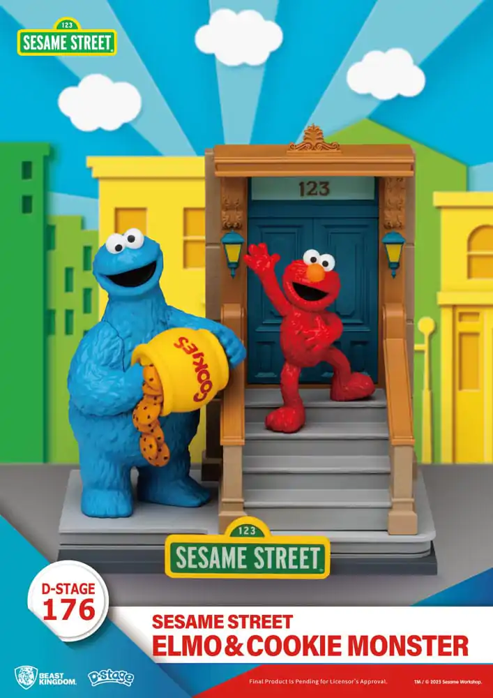 Sesame Street D-Stage PVC Statue Elmo & Cookie Monster 11 cm Produktfoto