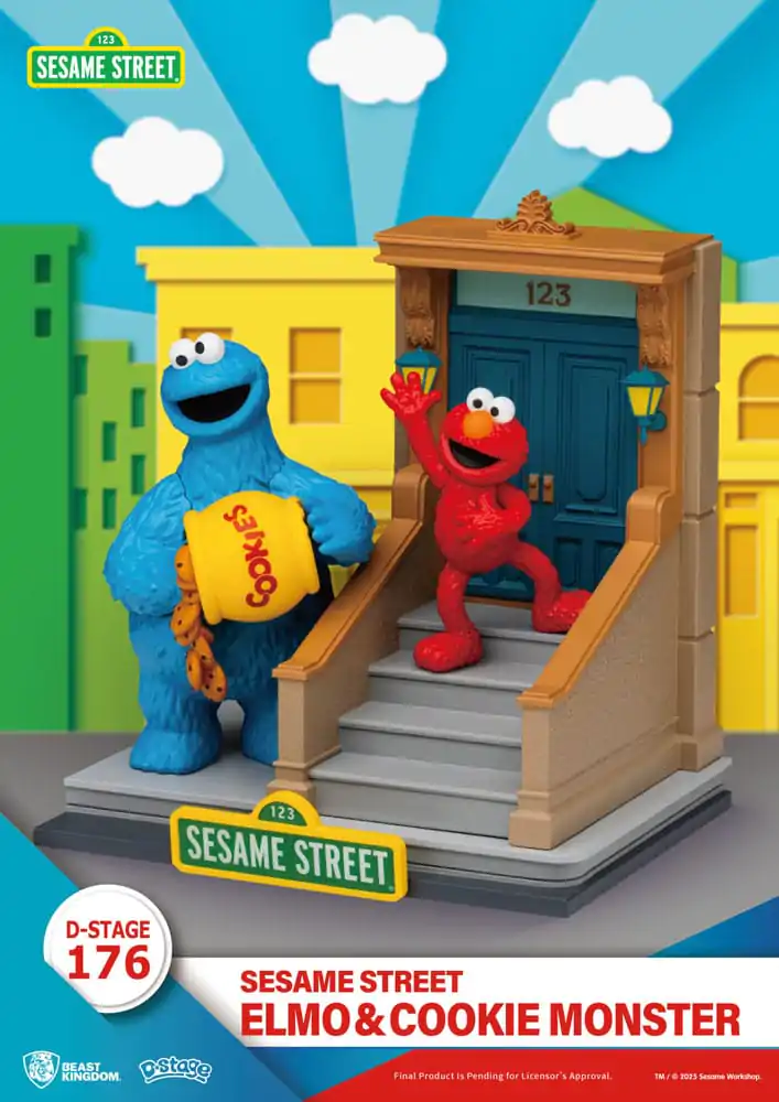 Sesame Street D-Stage PVC Statue Elmo & Cookie Monster 11 cm Produktfoto