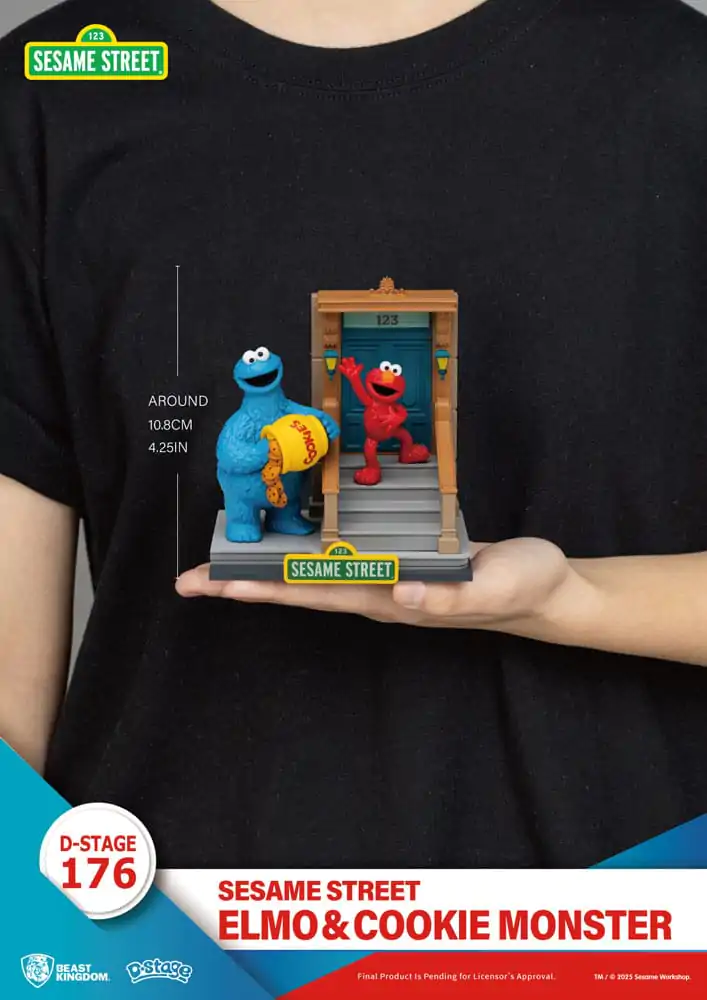 Sesame Street D-Stage PVC Statue Elmo & Cookie Monster 11 cm Produktfoto