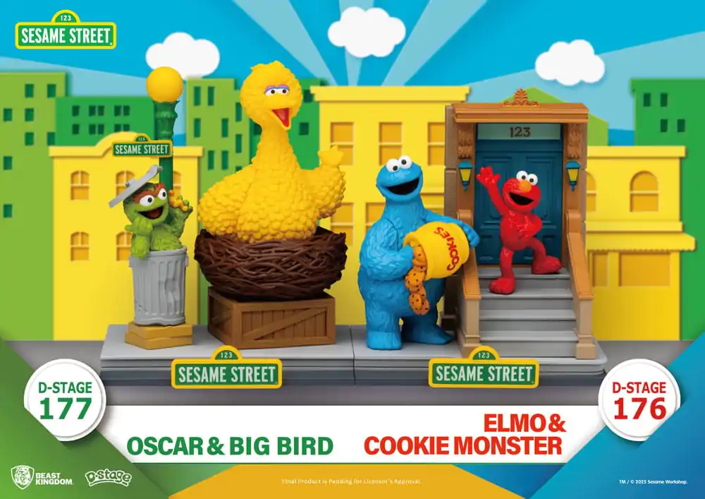 Sesame Street D-Stage PVC Statue Oscar & Big Bird 12 cm Produktfoto