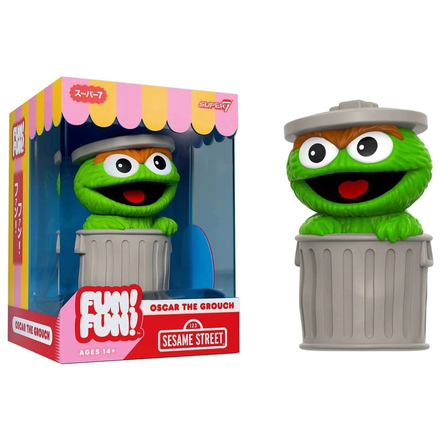 Sesame Street Fun! Fun! Weiche Vinyl Figur Welle 01 - Oscar the Grouch 18 cm Produktfoto