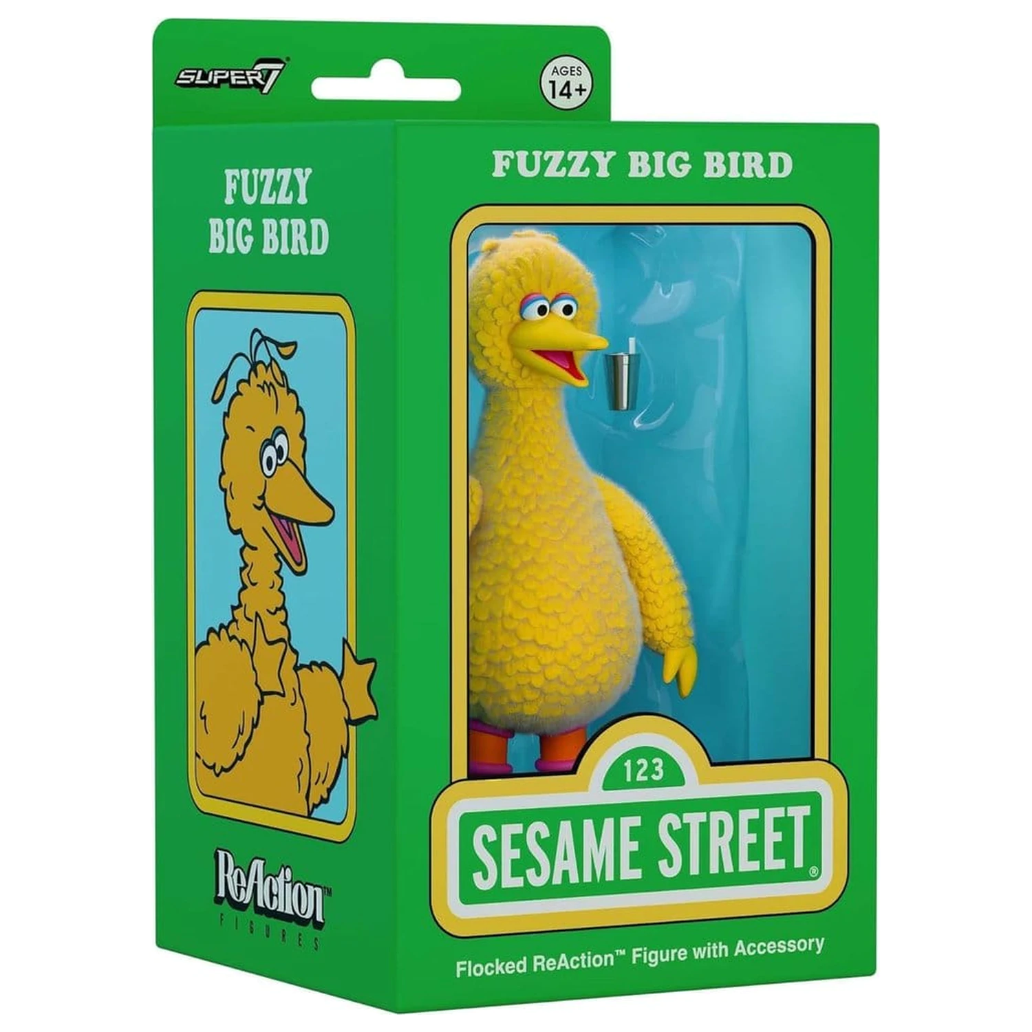 Sesame Street ReAction Action Figur Big Bird (beflockt) Produktfoto