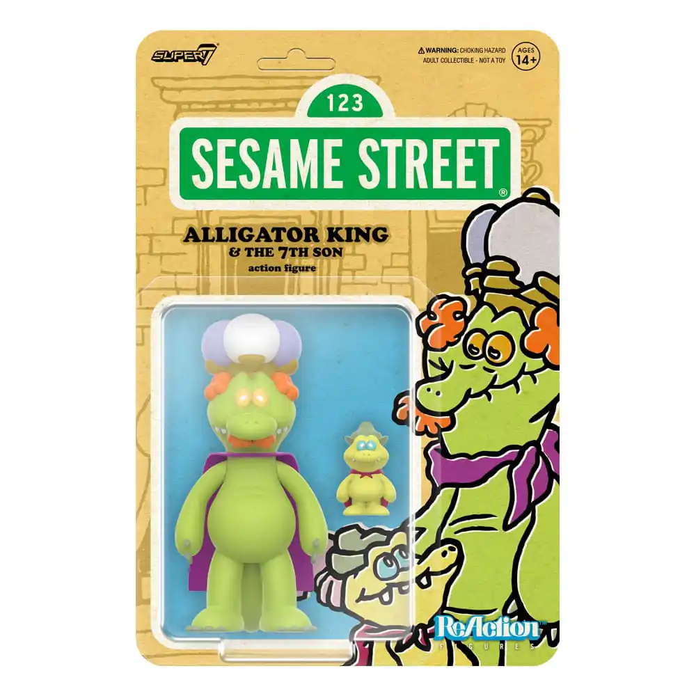 Sesame Street ReAction Action Figur Wave 04 Alligator King & 7th Son 10 cm Produktfoto