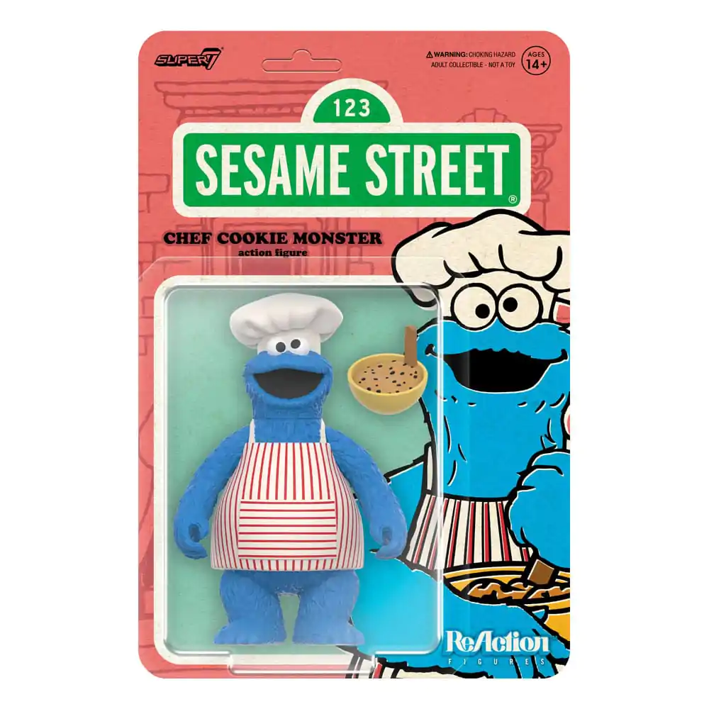 Sesame Street ReAction Action Figur Wave 04 Chef Cookie Monster 10 cm Produktfoto