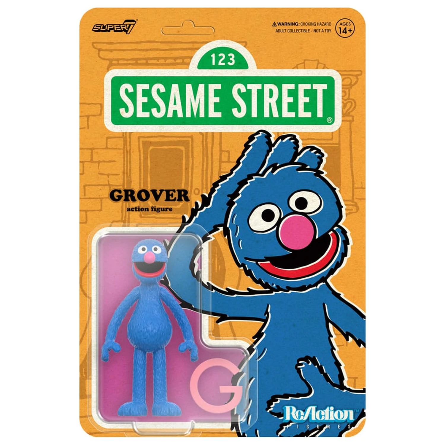 Sesame Street ReAction Actionfigur Wave 05 Grover 10 cm Produktfoto