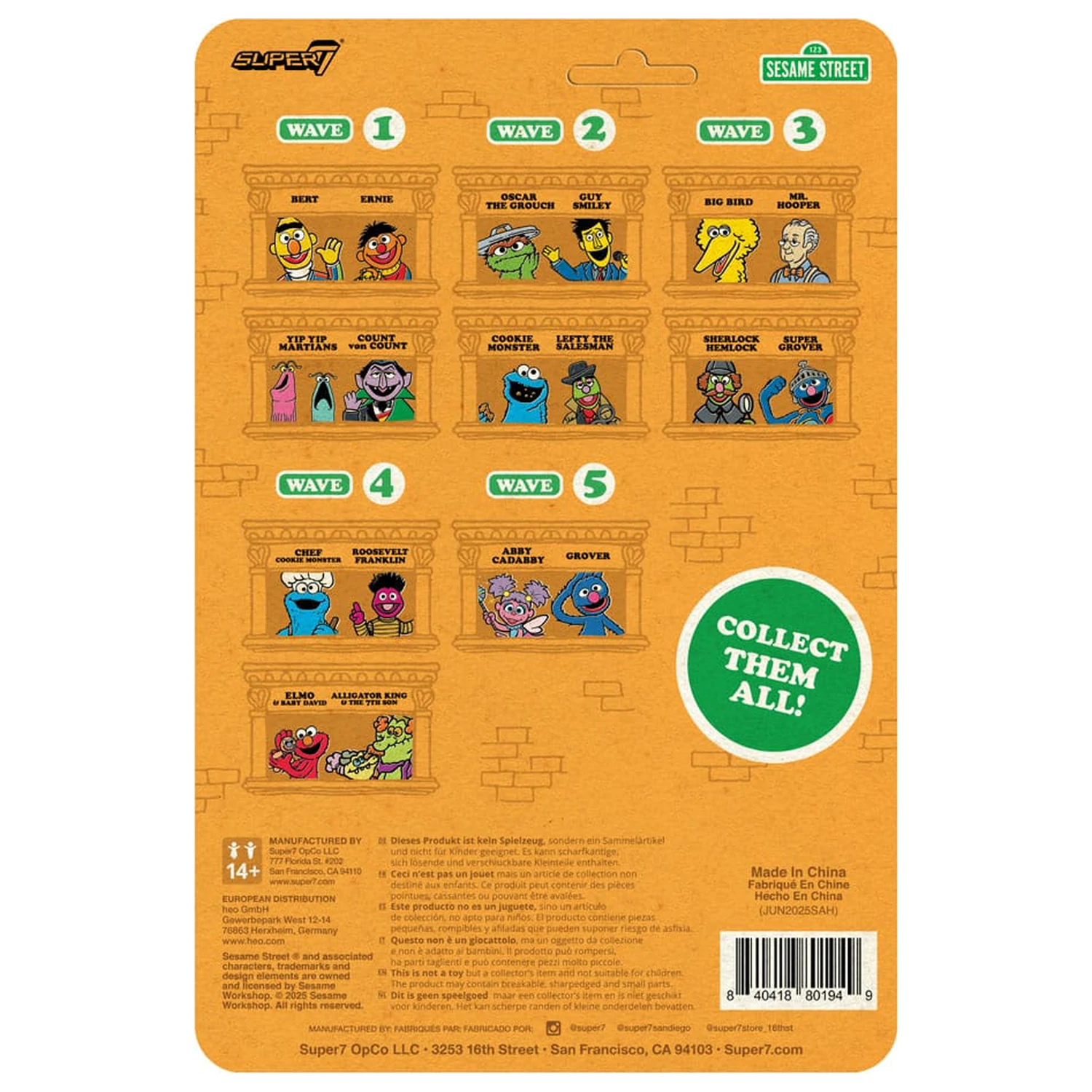 Sesame Street ReAction Actionfigur Wave 05 Grover 10 cm Produktfoto