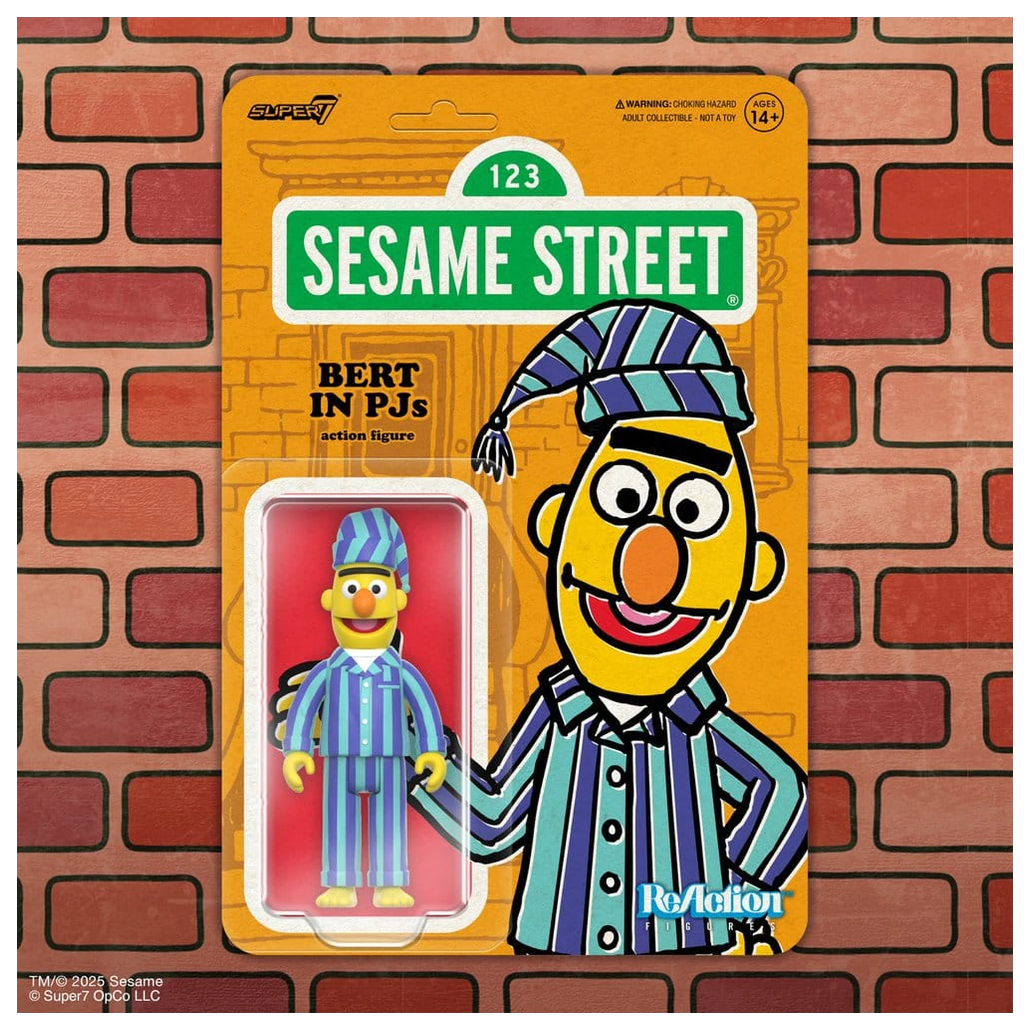 Sesame Street ReAction Actionfigur Wave 06 Bert (PJ) 10 cm Produktfoto