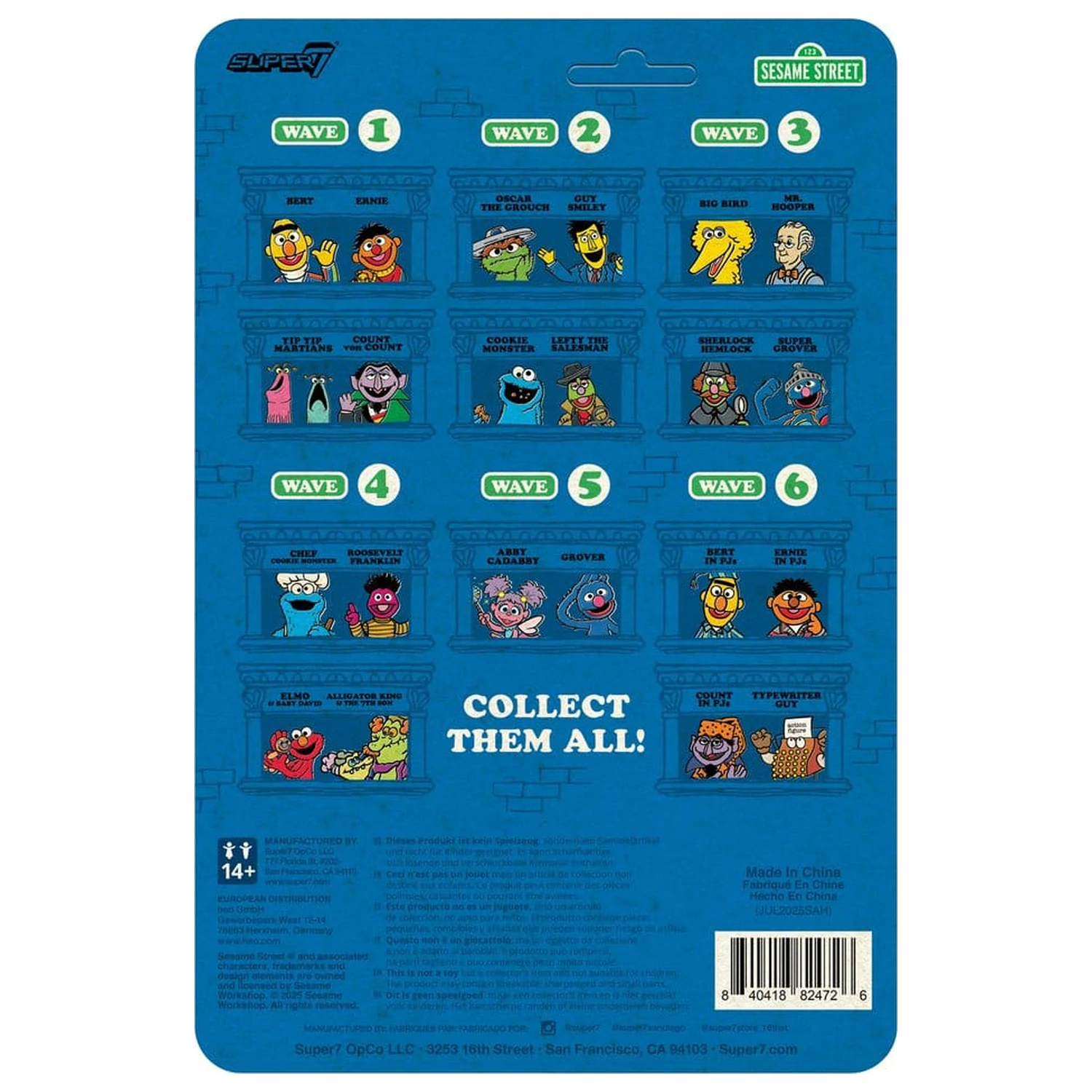 Sesame Street ReAction Action Figur Wave 06 Count Von Count (PJs) 10 cm Produktfoto