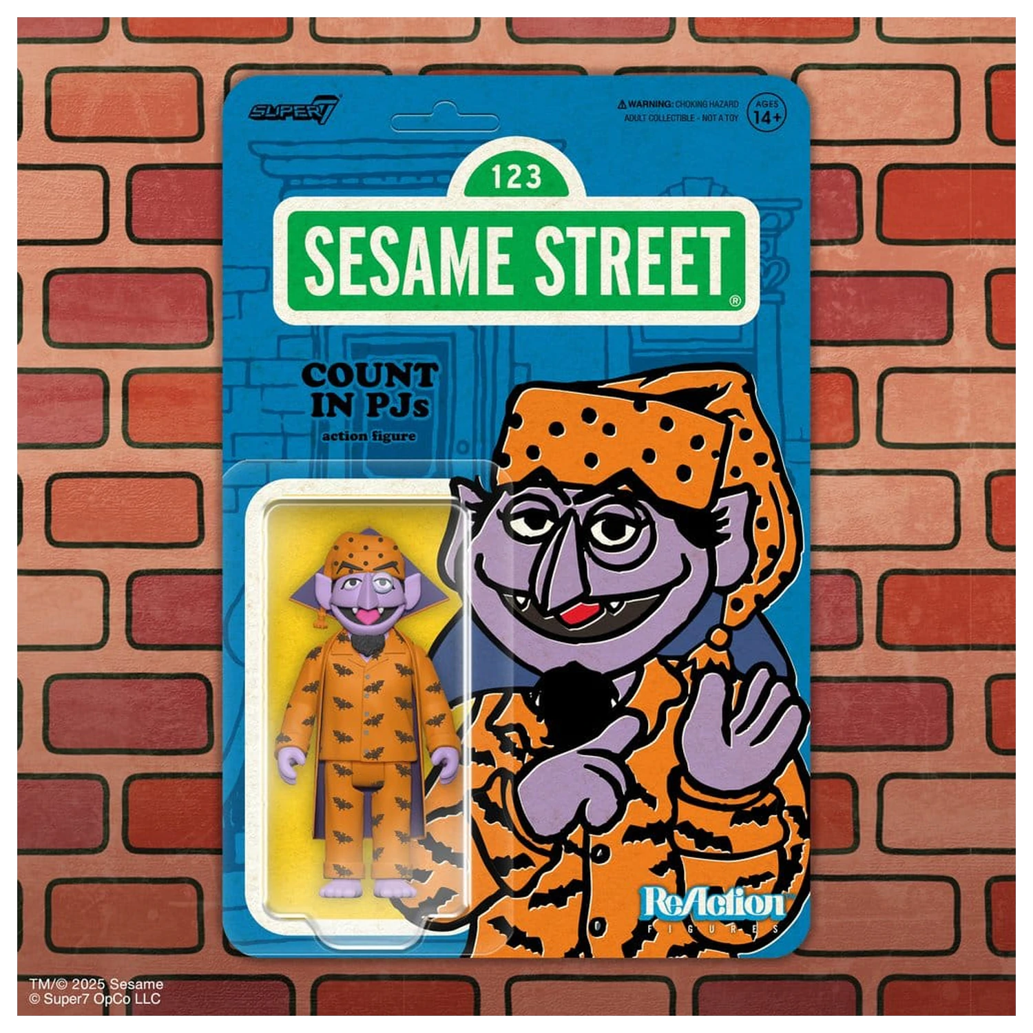 Sesame Street ReAction Action Figur Wave 06 Count Von Count (PJs) 10 cm Produktfoto