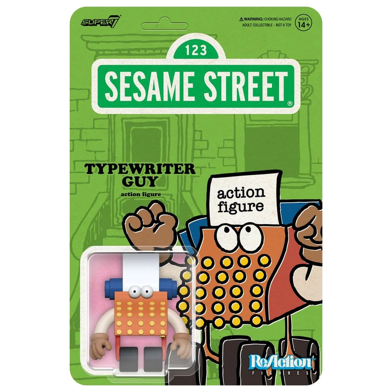 Sesame Street ReAction Action Figur Wave 06 Typewriter Guy 6 cm Produktfoto