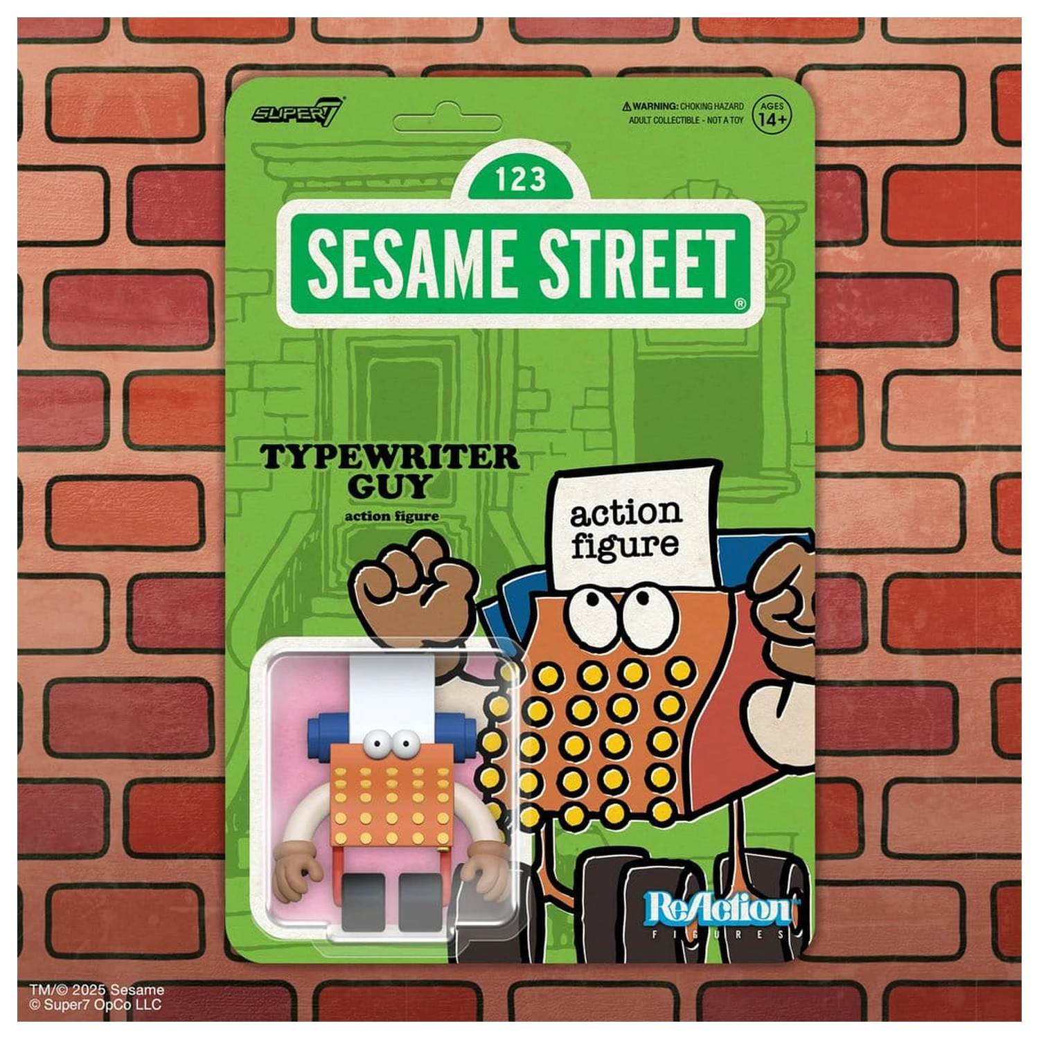 Sesame Street ReAction Action Figur Wave 06 Typewriter Guy 6 cm Produktfoto
