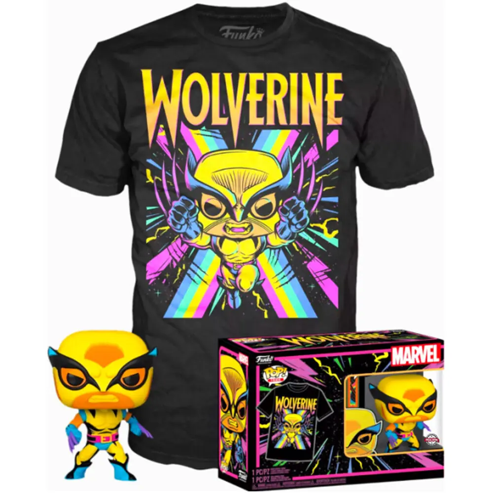 Funko POP! Figur & T-Shirt Set Marvel Wolverine Black Light termékfotó