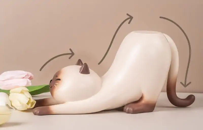 Shitaukeno Neko Figur Siamese Cat 20 cm Produktfoto