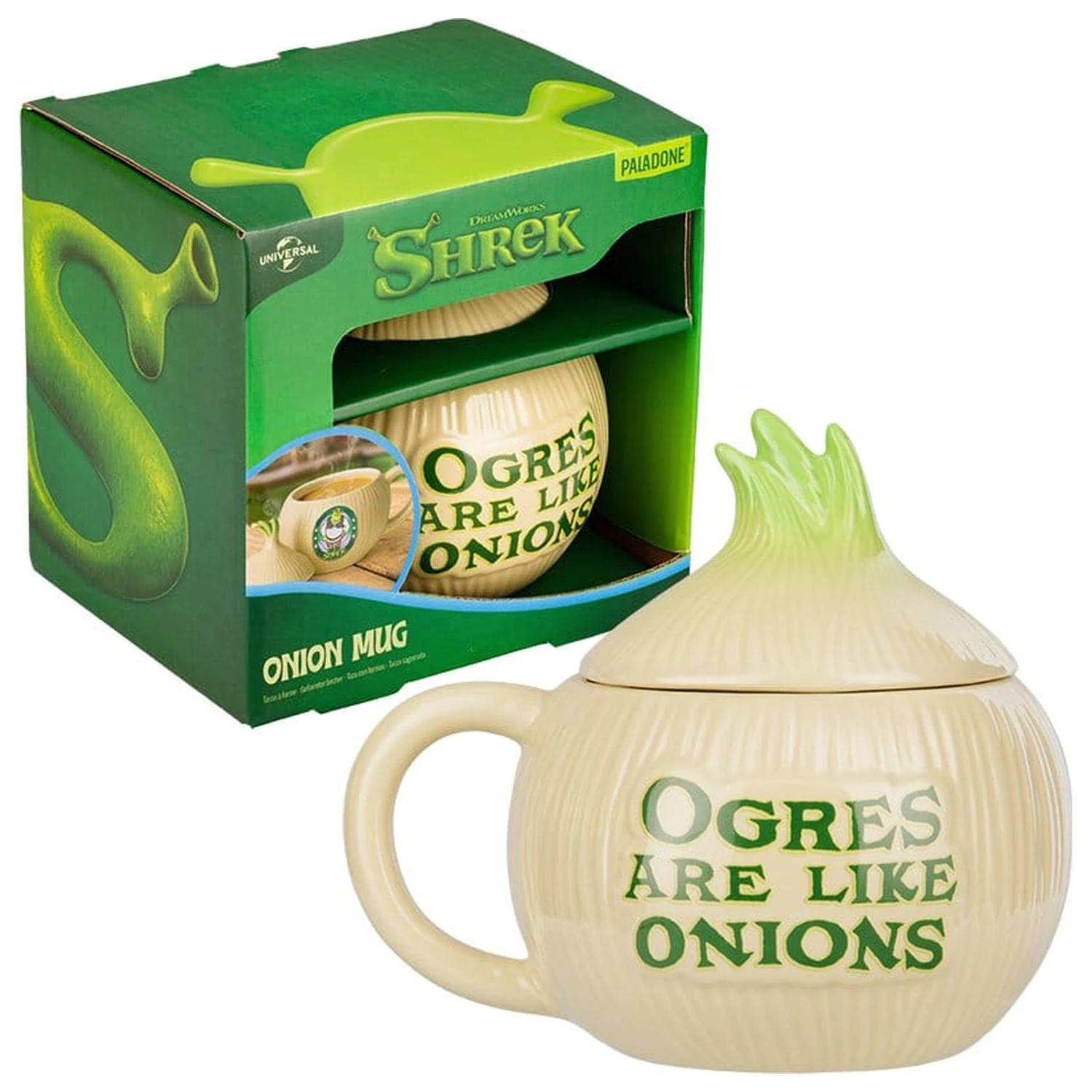 Shrek Tasse Onion mit Deckel Produktfoto
