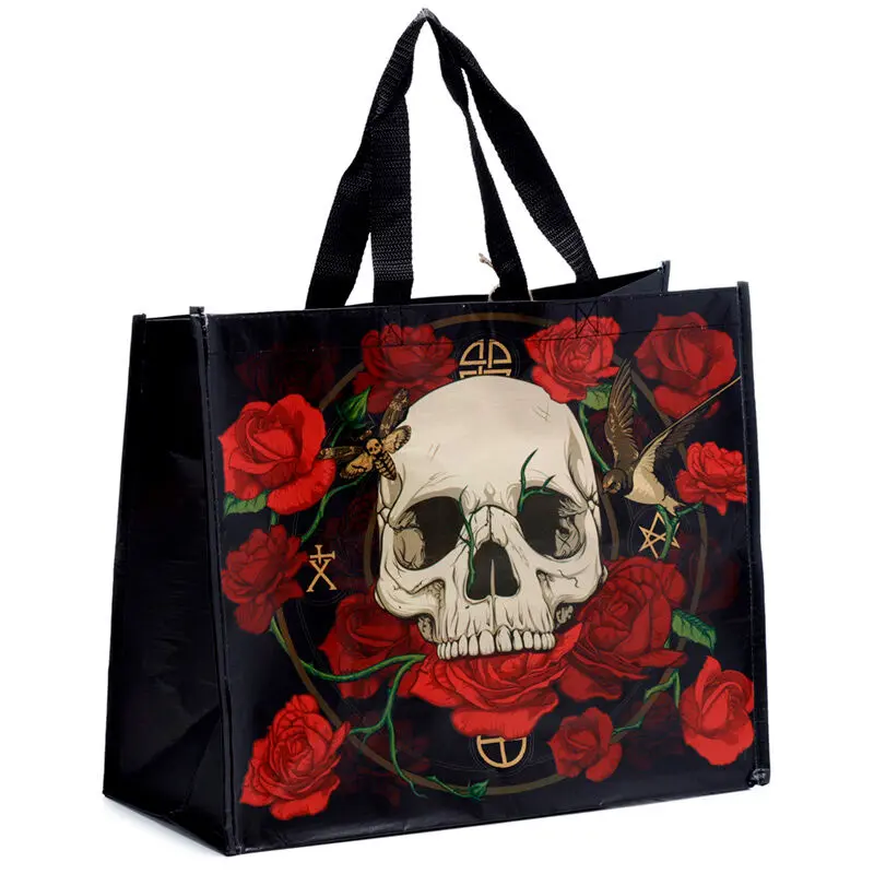 Skull and Roses Einkaufstasche Produktfoto